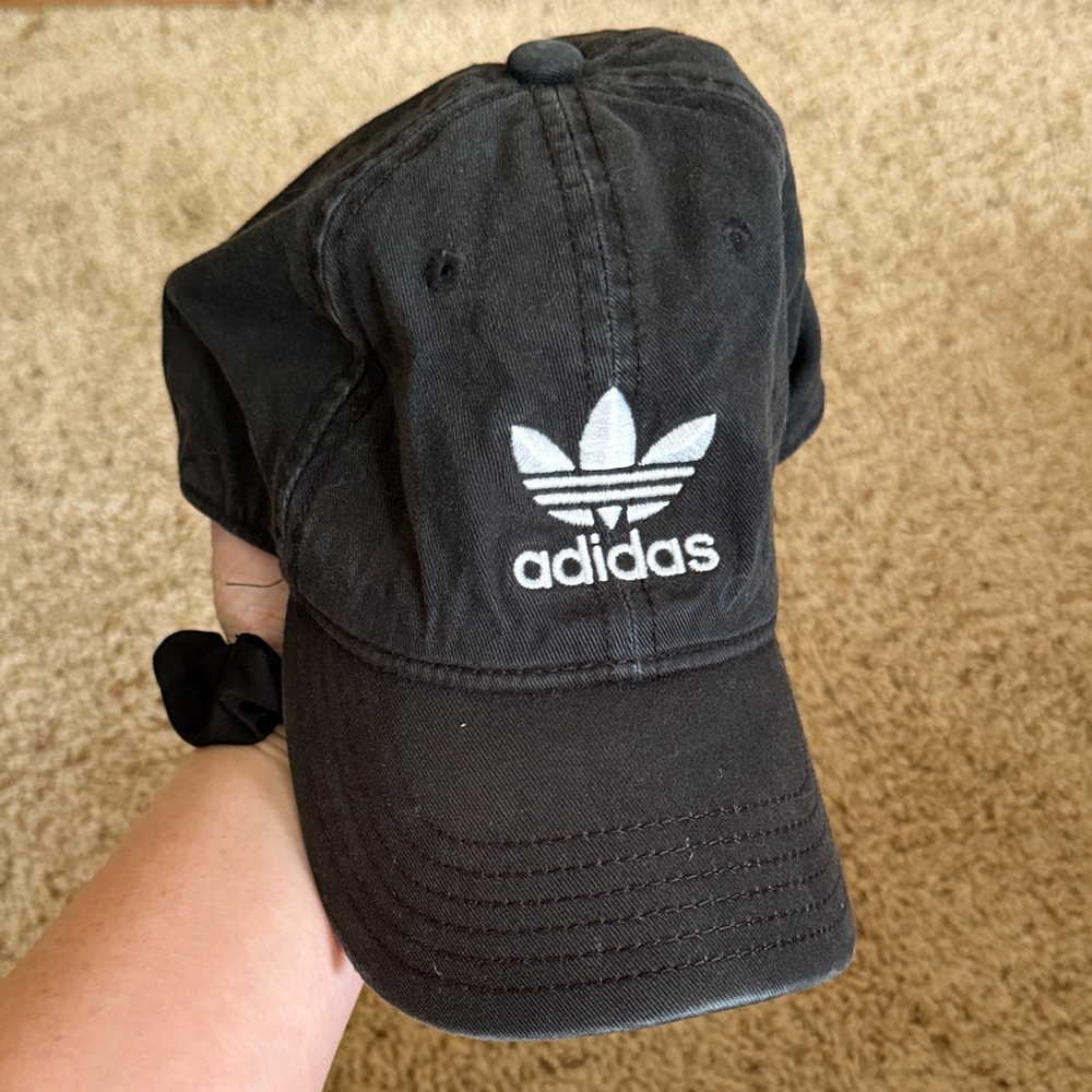 adidas Black Cap with White Trefoil Logo
